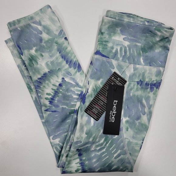 Bebe Sport Printed Tie Dye Capri Leggings Size Small - Picture 1 of 8